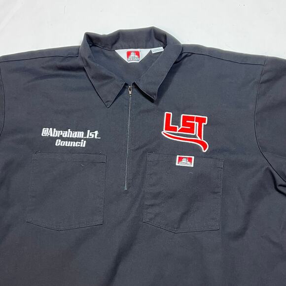 Ben Davis Quarter Zip Shirt Men XXL Black Truck Club USA Short Sleeve Workwear - Picture 4 of 7